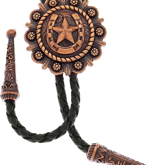 New copper horshoe star bolo tie approximately 40" - Picture 5 of 7